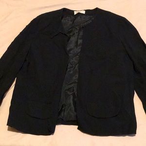Black Vintage Light No Collar Dress Jacket